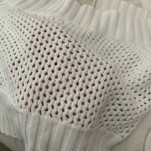 vintage y2k off shoulder garage mesh sweater top - Picture 4 of 4